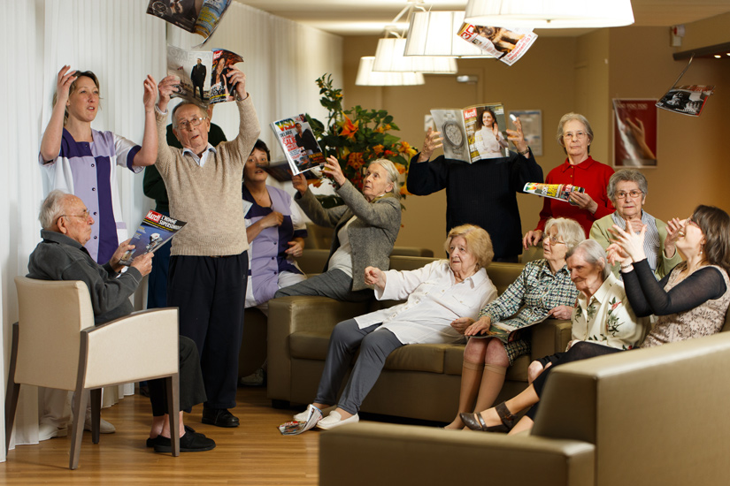 Photo de groupe des retraités de la résidence