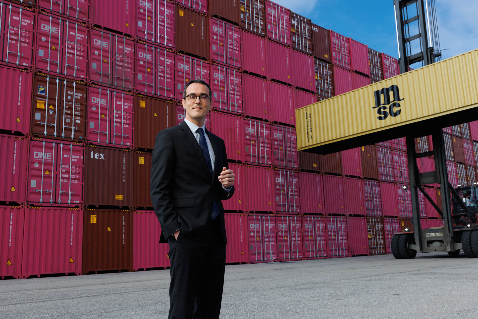 Portrait de Benoît Rochet, Directeur général de HAROPA Port, photographié au Havre — David Morganti