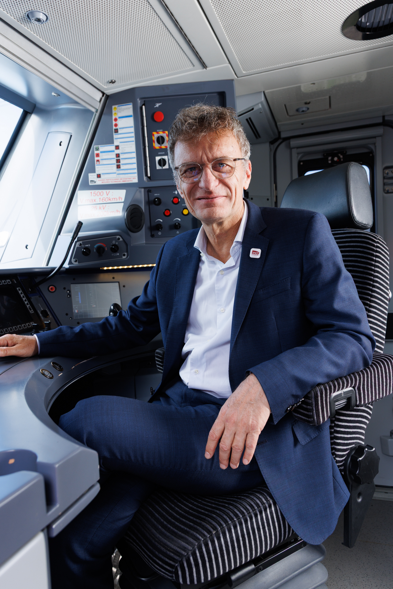 Philippe Mouly, Directeur régional SNCF Voyageurs Lignes Normandes, en cabine — David Morganti, photographe corporate au Havre
